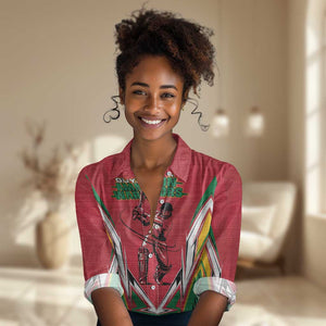 Guyana Cricket Amazon Warriors Custom Women Casual Shirt Go Champion - African Pride