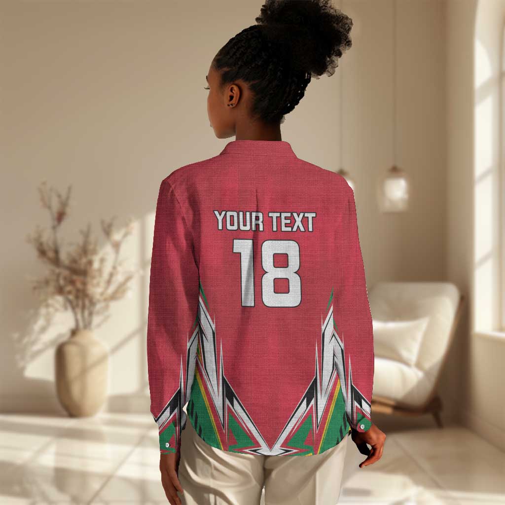Guyana Cricket Amazon Warriors Custom Women Casual Shirt Go Champion - African Pride