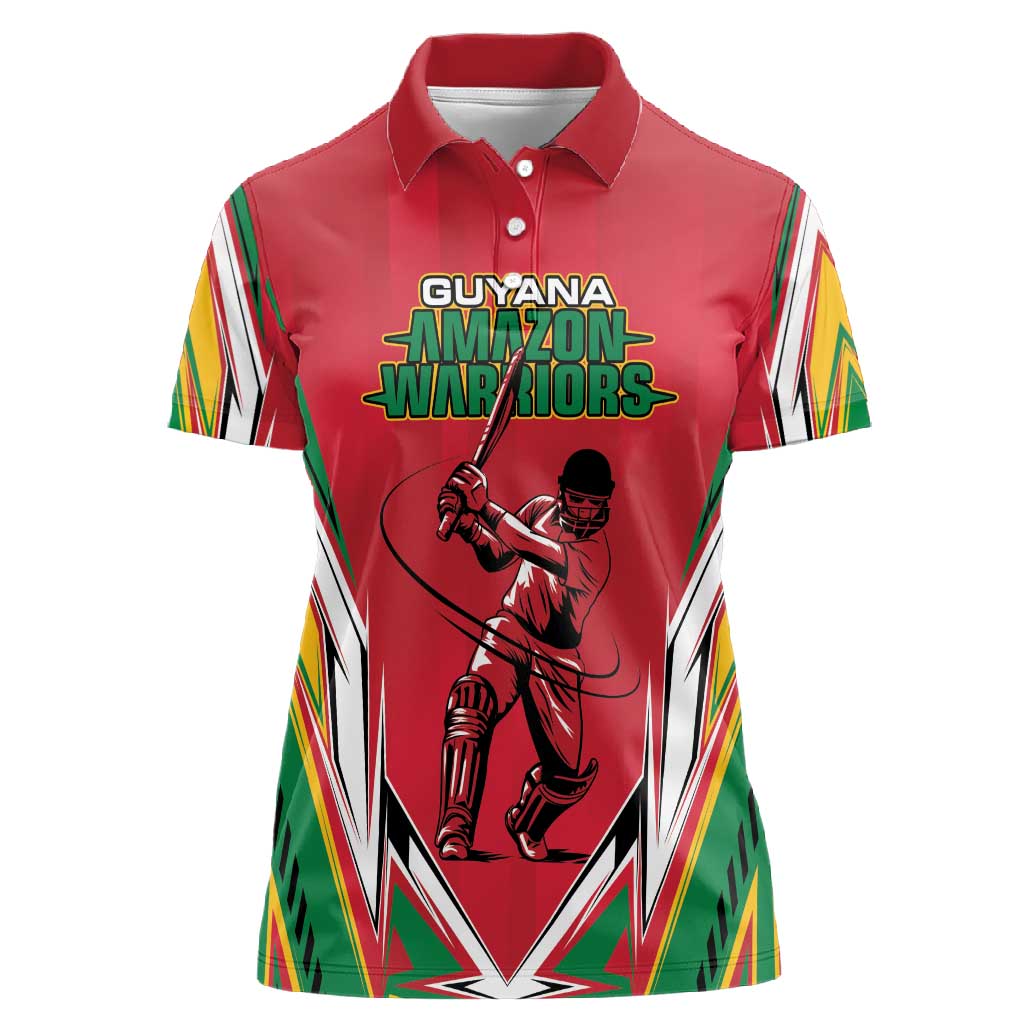 Guyana Cricket Amazon Warriors Custom Women Polo Shirt Go Champion - African Pride
