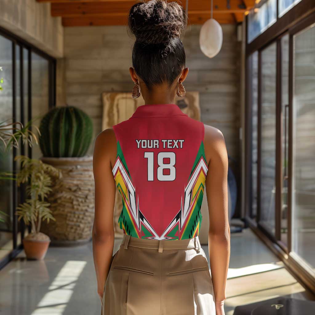 Guyana Cricket Amazon Warriors Custom Women Sleeveless Polo Shirt Go Champion - African Pride
