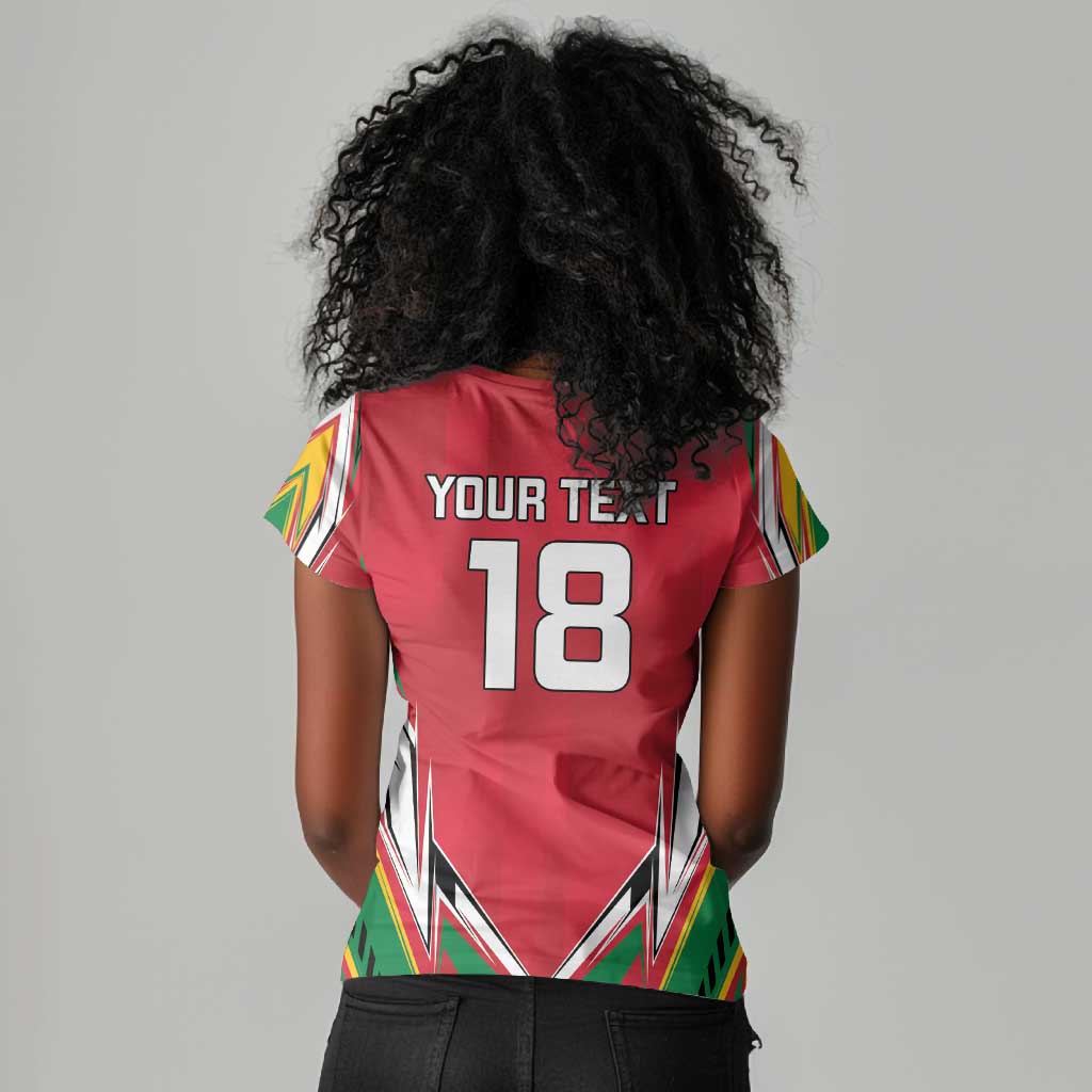 Guyana Cricket Amazon Warriors Custom Women V-Neck T-Shirt Go Champion - African Pride