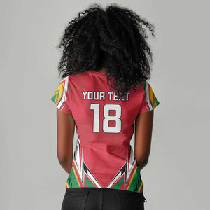Guyana Cricket Amazon Warriors Custom Women V-Neck T-Shirt Go Champion - African Pride