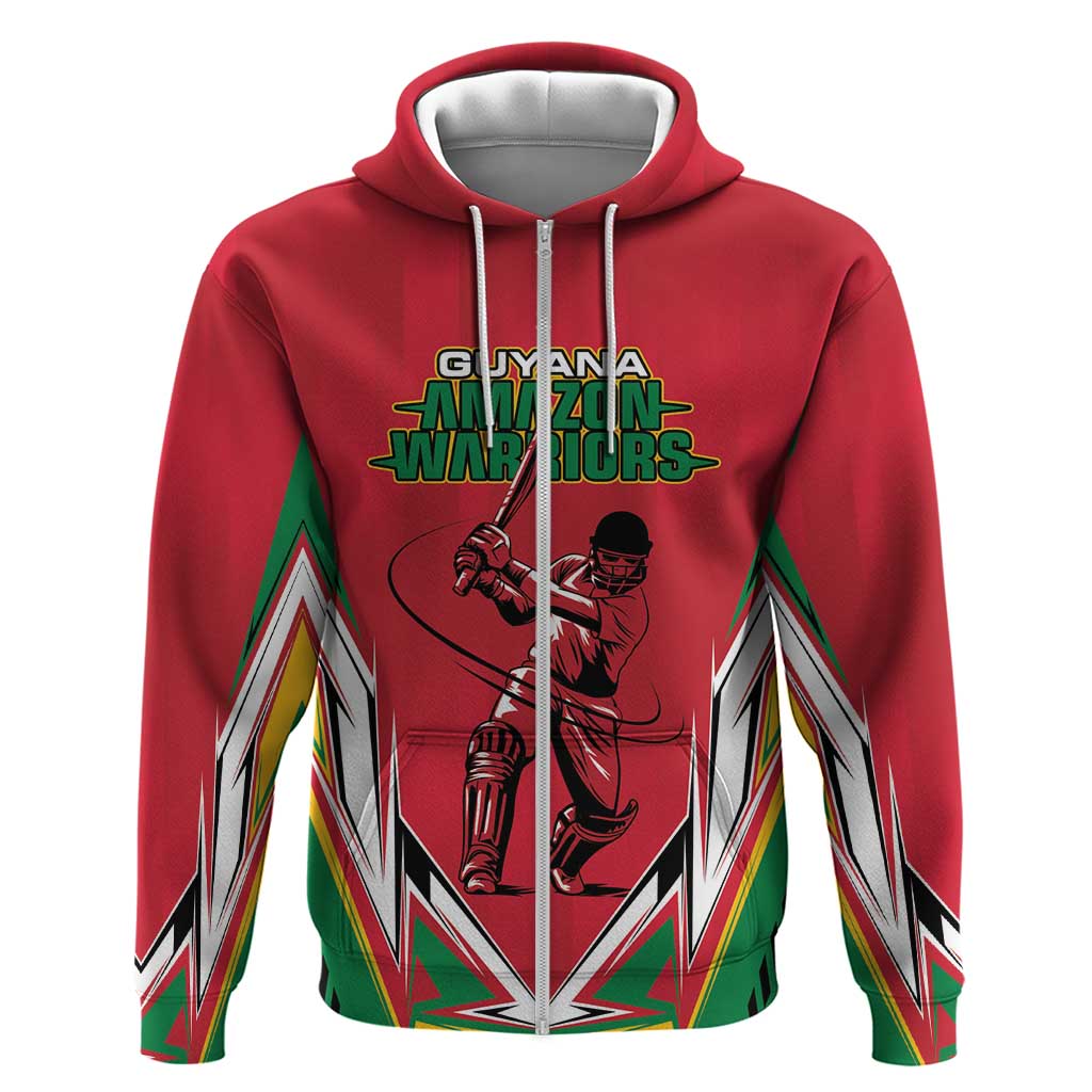 Guyana Cricket Amazon Warriors Custom Zip Hoodie Go Champion - African Pride
