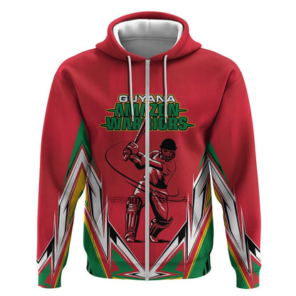 Guyana Cricket Amazon Warriors Custom Zip Hoodie Go Champion - African Pride