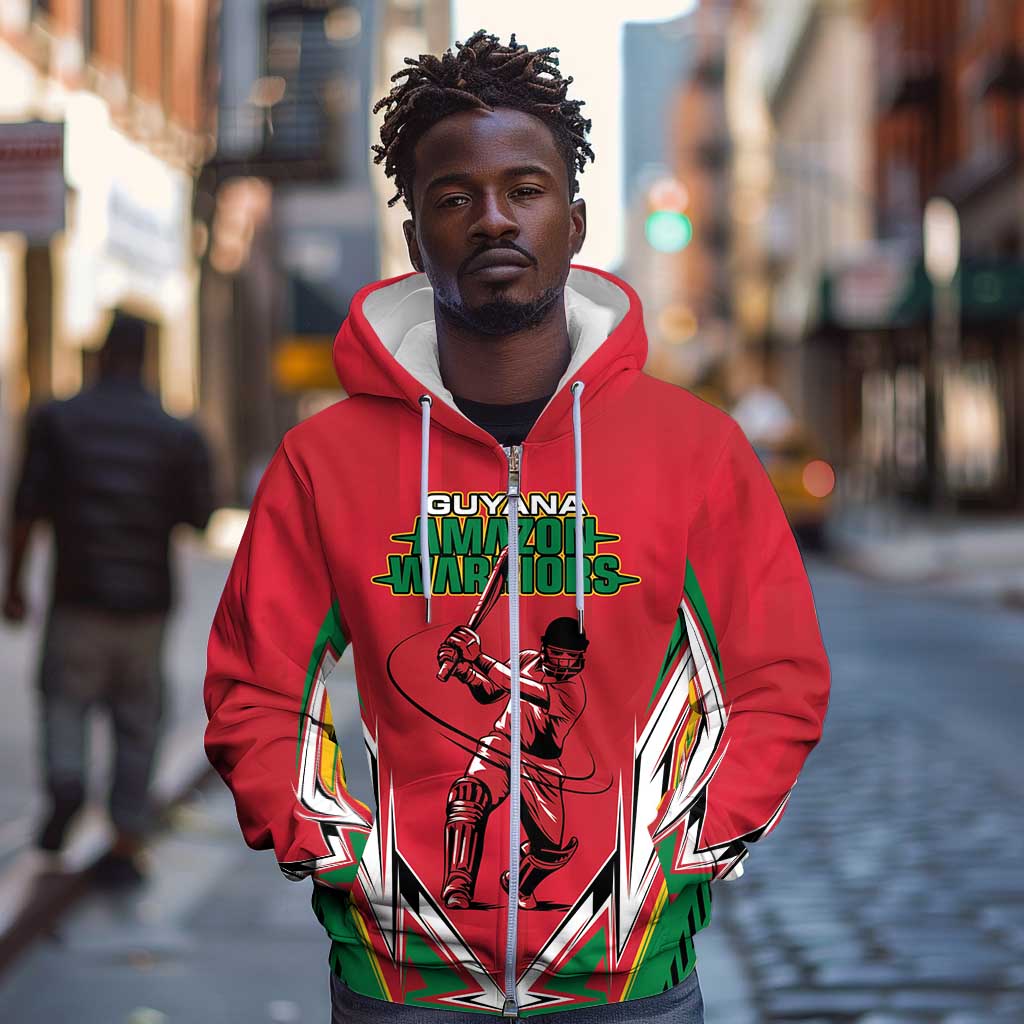 Guyana Cricket Amazon Warriors Custom Zip Hoodie Go Champion - African Pride