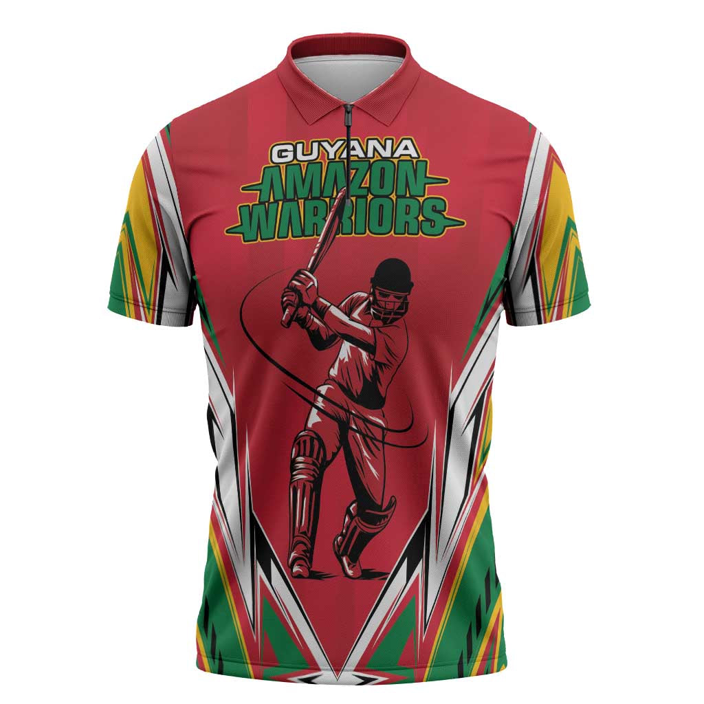 Guyana Cricket Amazon Warriors Custom Zipper Polo Shirt Go Champion