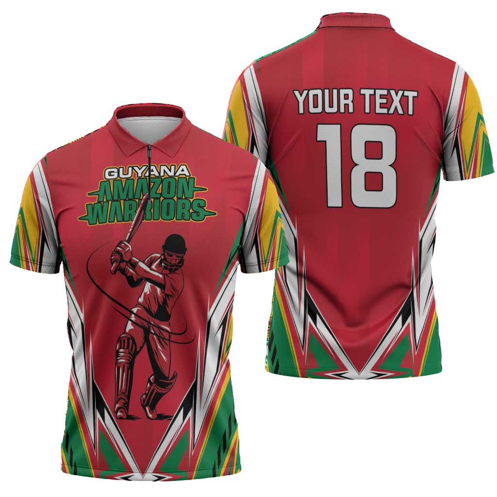 Guyana Cricket Amazon Warriors Custom Zipper Polo Shirt Go Champion