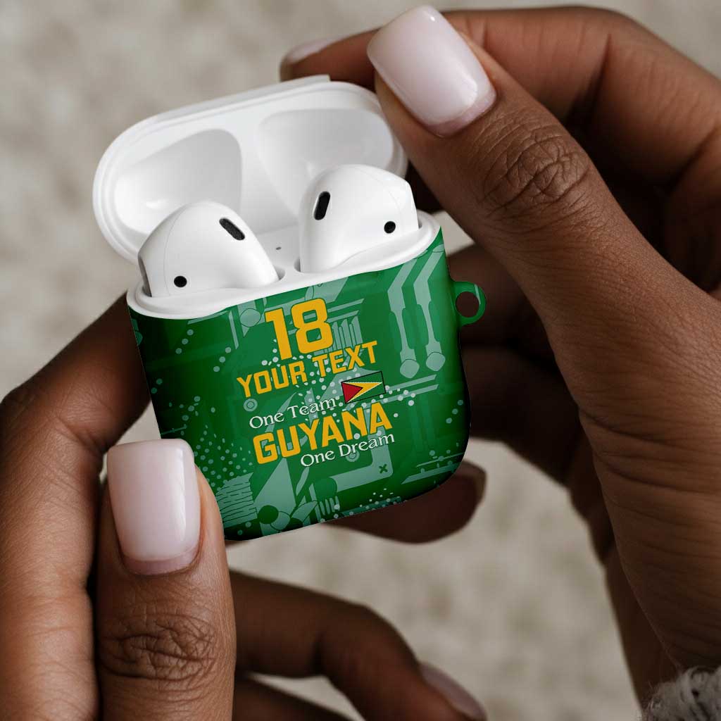 One Team One Game Guyana Football Custom AirPods Case Pride Of Guyana Green Version