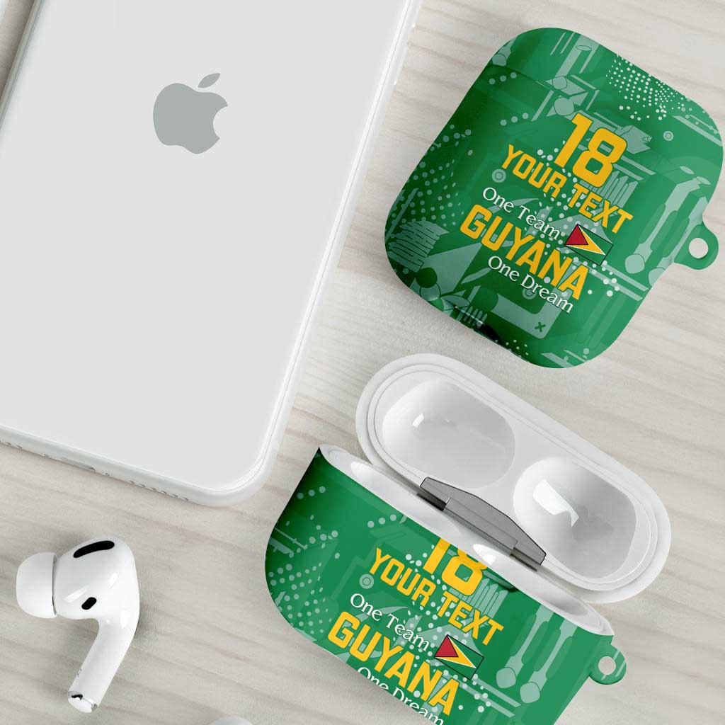 One Team One Game Guyana Football Custom AirPods Case Pride Of Guyana Green Version