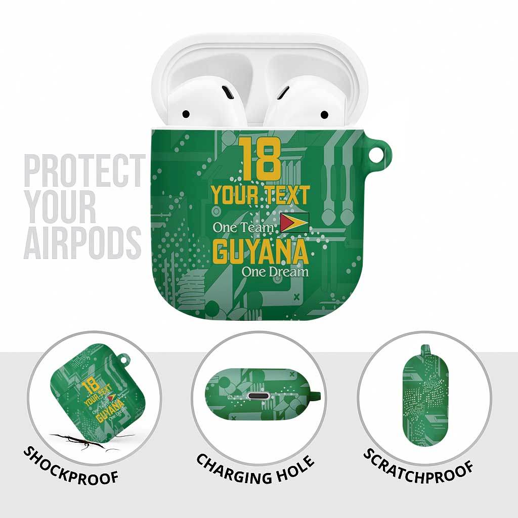 One Team One Game Guyana Football Custom AirPods Case Pride Of Guyana Green Version