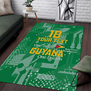 One Team One Game Guyana Football Custom Area Rug Pride Of Guyana Green Version - African Pride