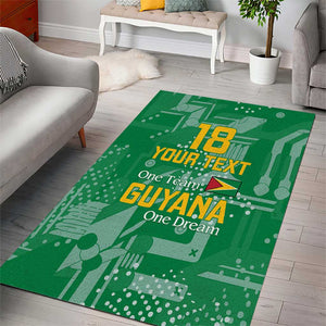 One Team One Game Guyana Football Custom Area Rug Pride Of Guyana Green Version - African Pride