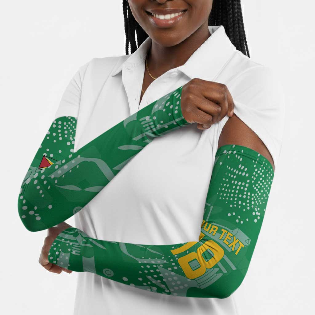 One Team One Game Guyana Football Custom Arm Sleeves Pride Of Guyana Green Version