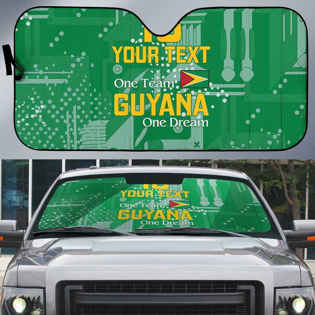 One Team One Game Guyana Football Custom Auto Sun Shade Pride Of Guyana Green Version