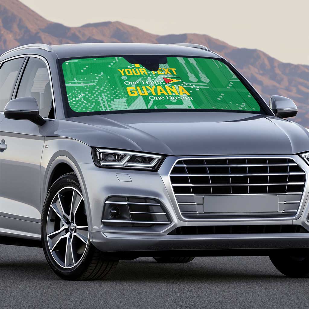 One Team One Game Guyana Football Custom Auto Sun Shade Pride Of Guyana Green Version