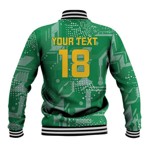 One Team One Game Guyana Football Custom Baseball Jacket Pride Of Guyana Green Version - African Pride