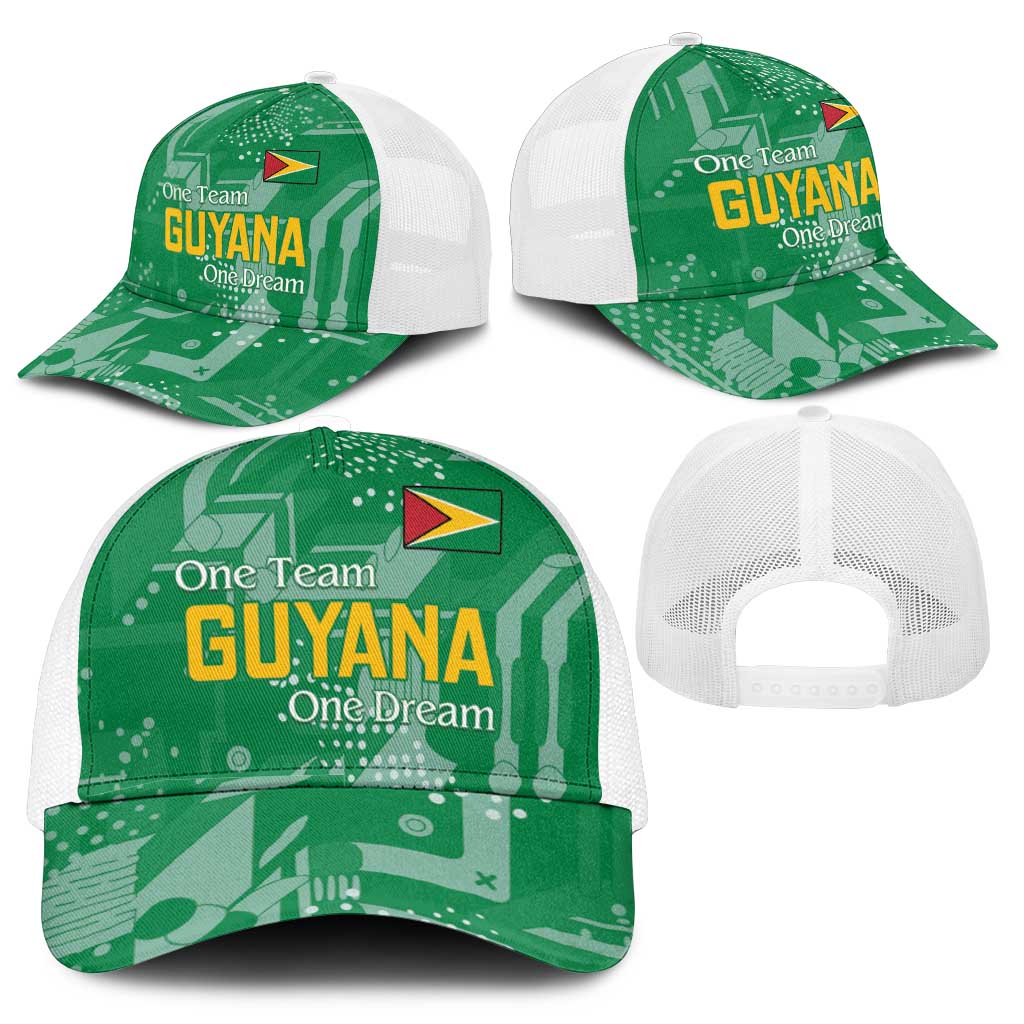 One Team One Game Guyana Baseball Net Cap Pride Of Guyana Green Version - African Pride