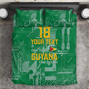 One Team One Game Guyana Football Custom Bedding Set Pride Of Guyana Green Version - African Pride