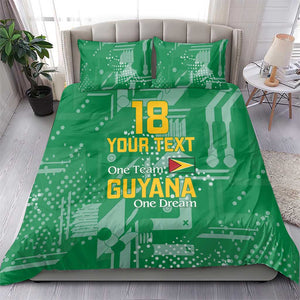 One Team One Game Guyana Football Custom Bedding Set Pride Of Guyana Green Version - African Pride