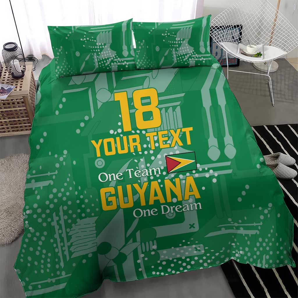 One Team One Game Guyana Football Custom Bedding Set Pride Of Guyana Green Version - African Pride
