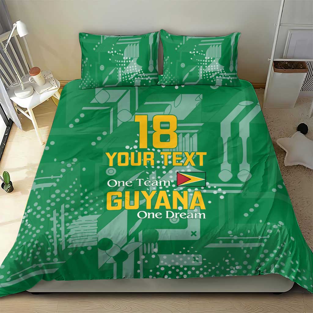 One Team One Game Guyana Football Custom Bedding Set Pride Of Guyana Green Version - African Pride
