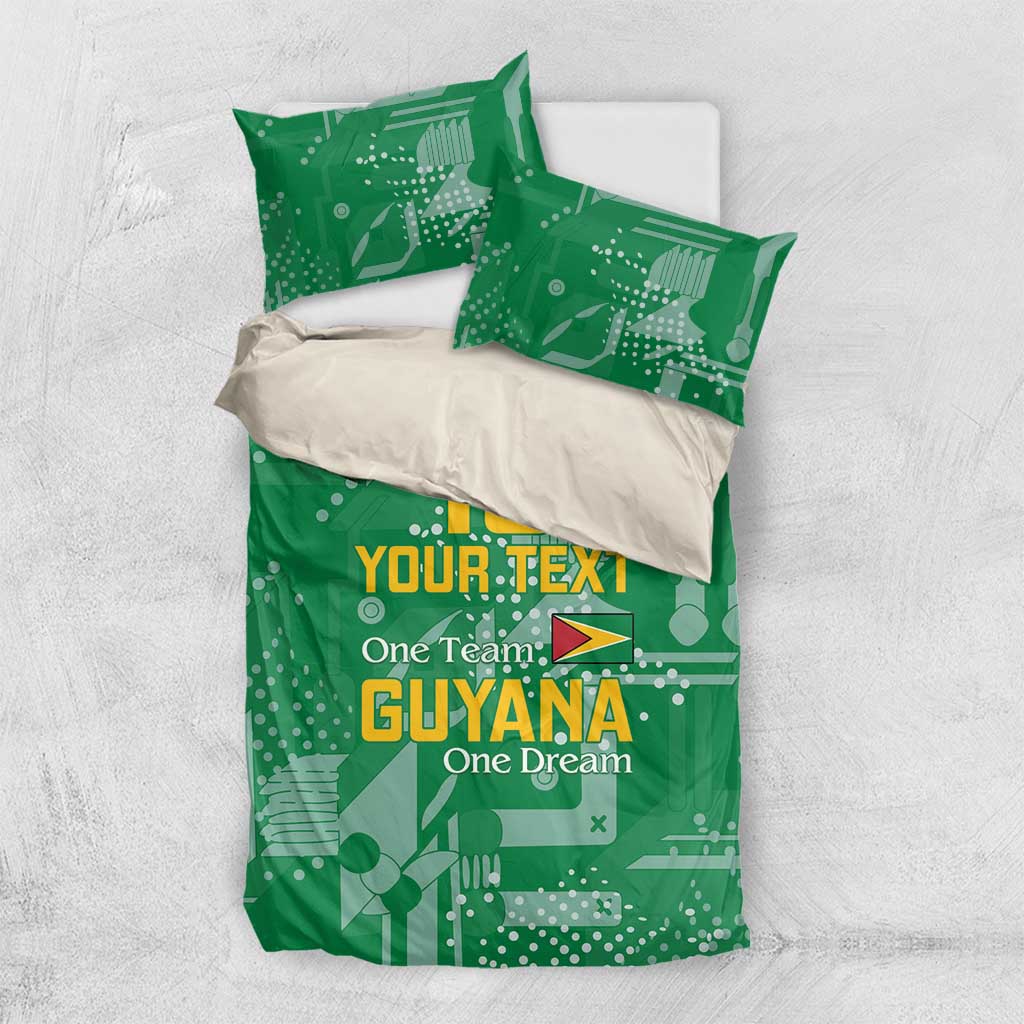 One Team One Game Guyana Football Custom Bedding Set Pride Of Guyana Green Version - African Pride