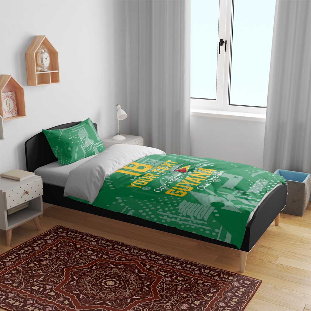 One Team One Game Guyana Football Custom Bedding Set Pride Of Guyana Green Version - African Pride