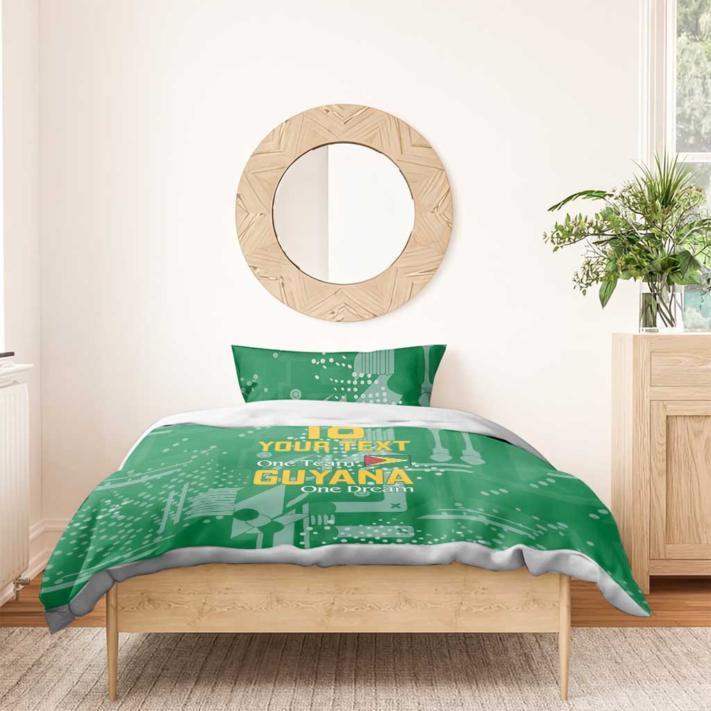One Team One Game Guyana Football Custom Bedding Set Pride Of Guyana Green Version - African Pride