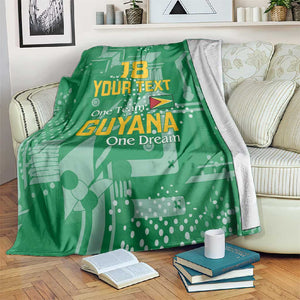 One Team One Game Guyana Football Custom Blanket Pride Of Guyana Green Version - African Pride