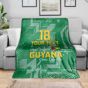 One Team One Game Guyana Football Custom Blanket Pride Of Guyana Green Version - African Pride