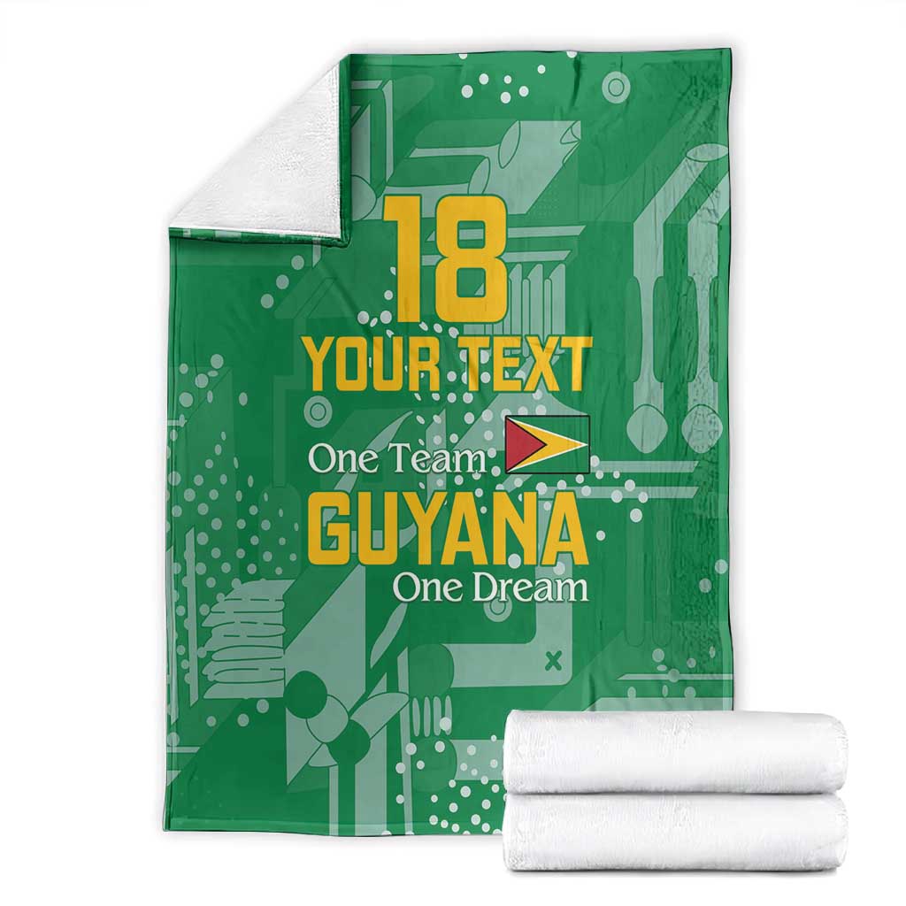 One Team One Game Guyana Football Custom Blanket Pride Of Guyana Green Version - African Pride
