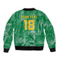 One Team One Game Guyana Football Custom Bomber Jacket Pride Of Guyana Green Version - African Pride