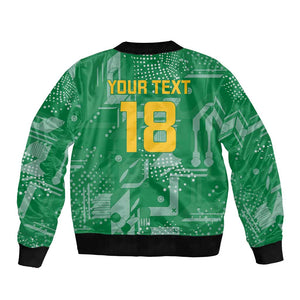 One Team One Game Guyana Football Custom Bomber Jacket Pride Of Guyana Green Version - African Pride