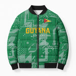 One Team One Game Guyana Football Custom Bomber Puffer Jacket Pride Of Guyana Green Version