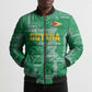 One Team One Game Guyana Football Custom Bomber Puffer Jacket Pride Of Guyana Green Version