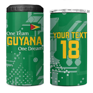 One Team One Game Guyana Football Custom 4 in 1 Can Cooler Tumbler Pride Of Guyana Green Version - African Pride
