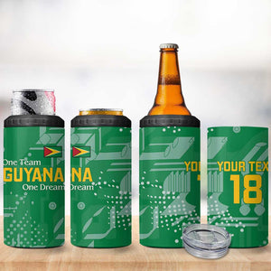 One Team One Game Guyana Football Custom 4 in 1 Can Cooler Tumbler Pride Of Guyana Green Version - African Pride