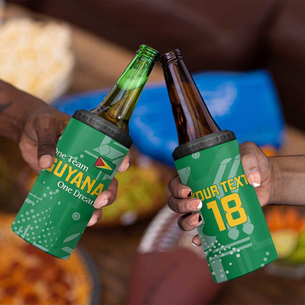 One Team One Game Guyana Football Custom 4 in 1 Can Cooler Tumbler Pride Of Guyana Green Version - African Pride