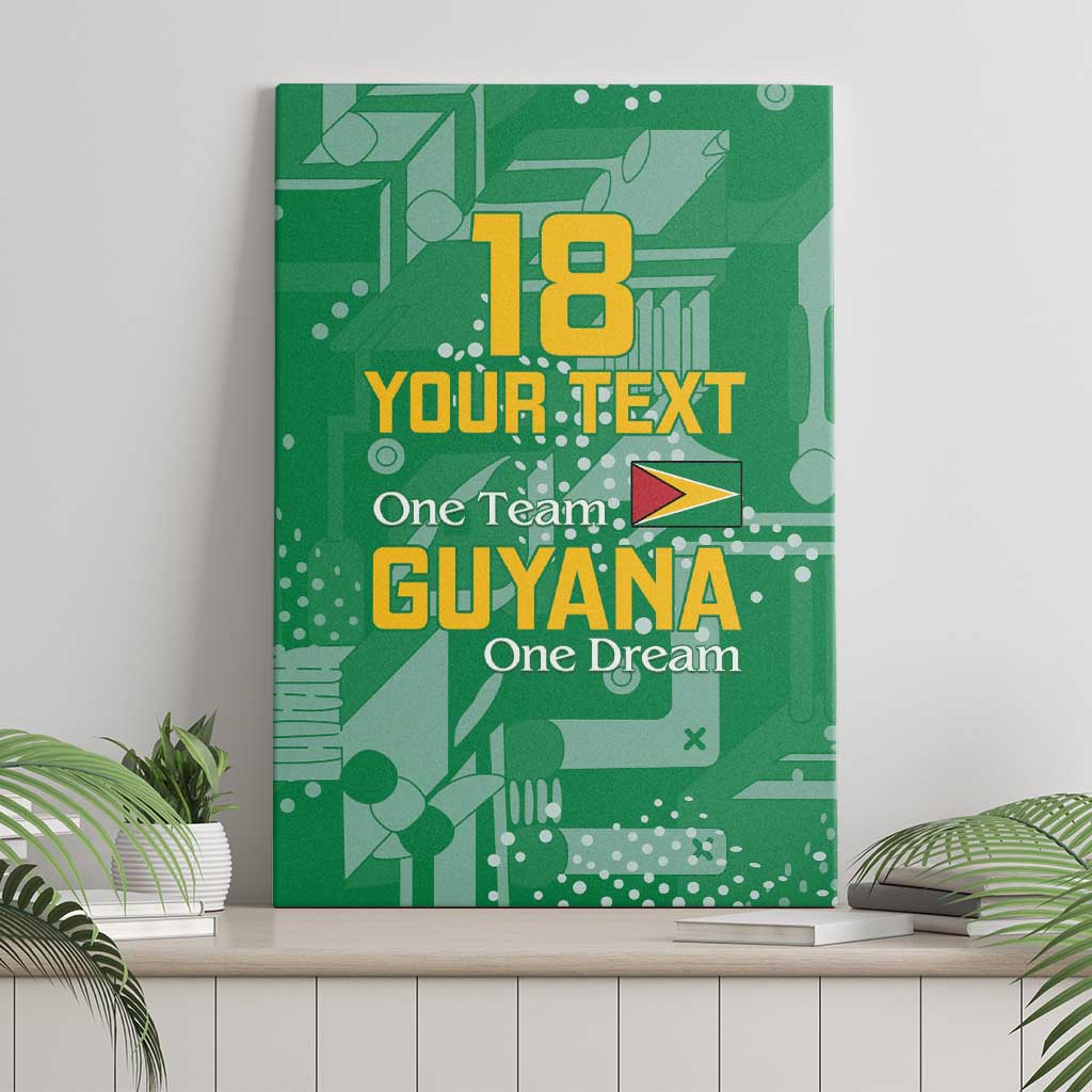 One Team One Game Guyana Football Custom Canvas Wall Art Pride Of Guyana Green Version - African Pride