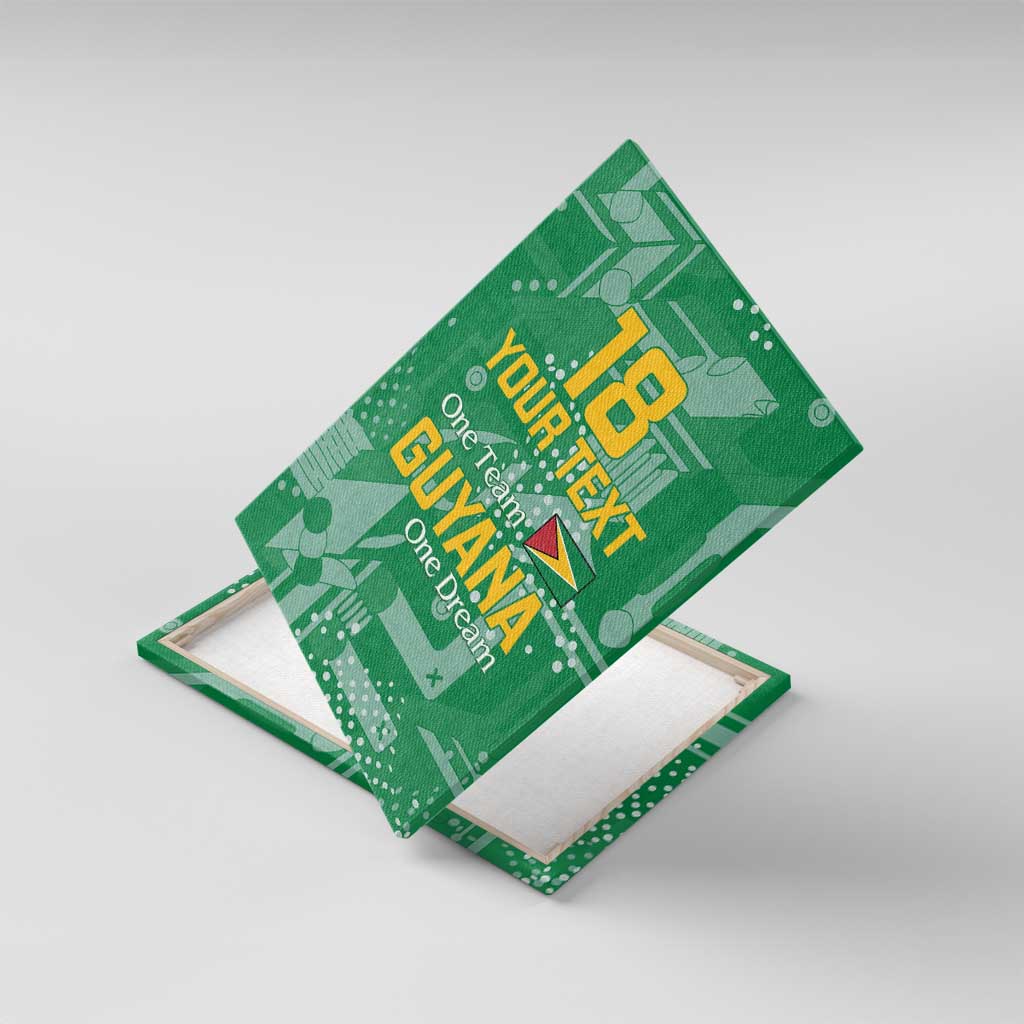 One Team One Game Guyana Football Custom Canvas Wall Art Pride Of Guyana Green Version - African Pride