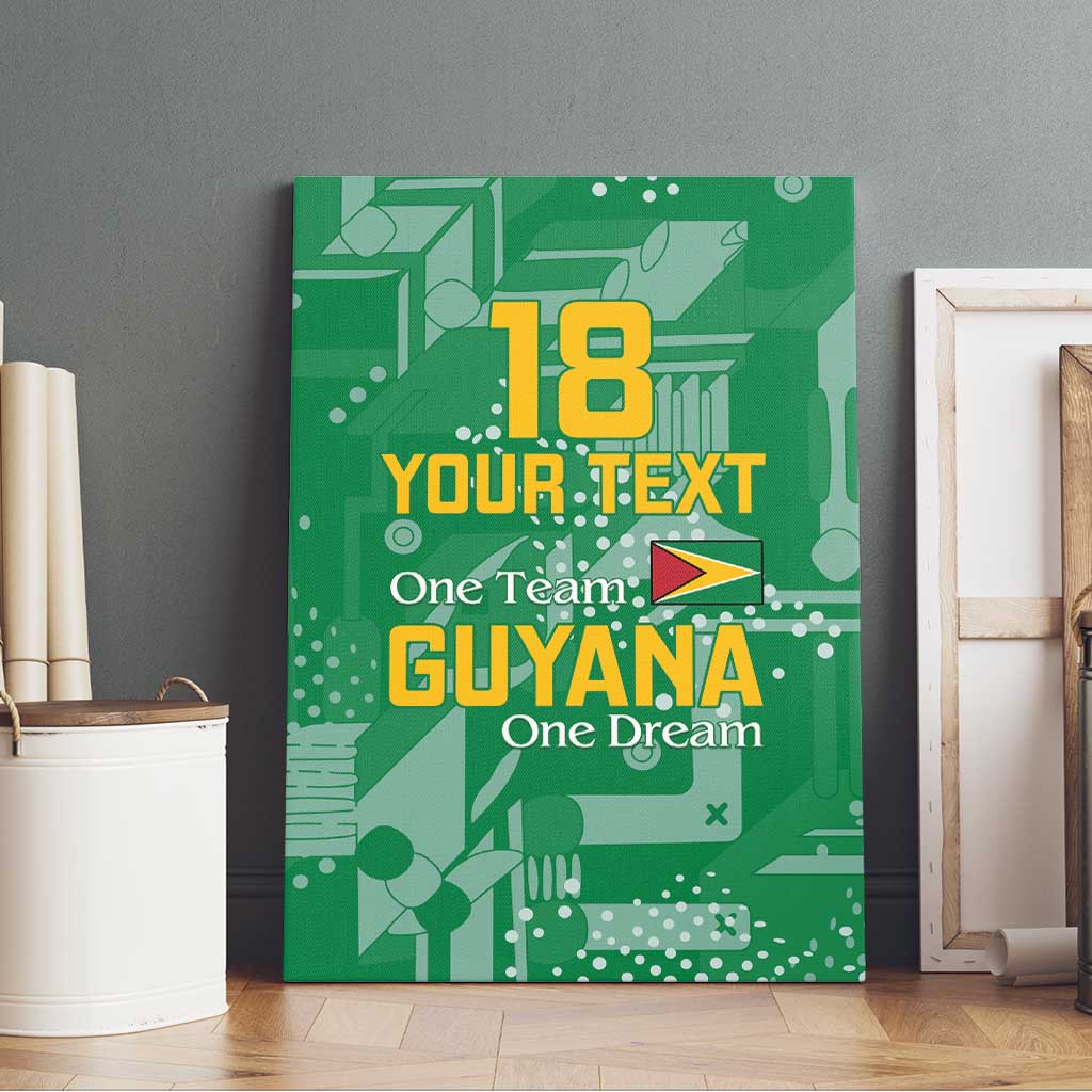 One Team One Game Guyana Football Custom Canvas Wall Art Pride Of Guyana Green Version - African Pride