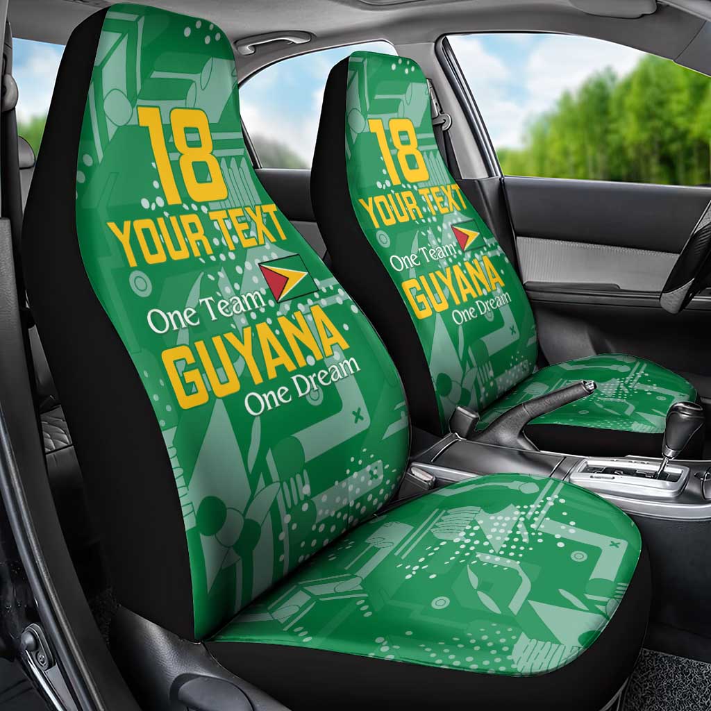 One Team One Game Guyana Football Custom Car Seat Cover Pride Of Guyana Green Version - African Pride