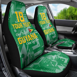 One Team One Game Guyana Football Custom Car Seat Cover Pride Of Guyana Green Version - African Pride