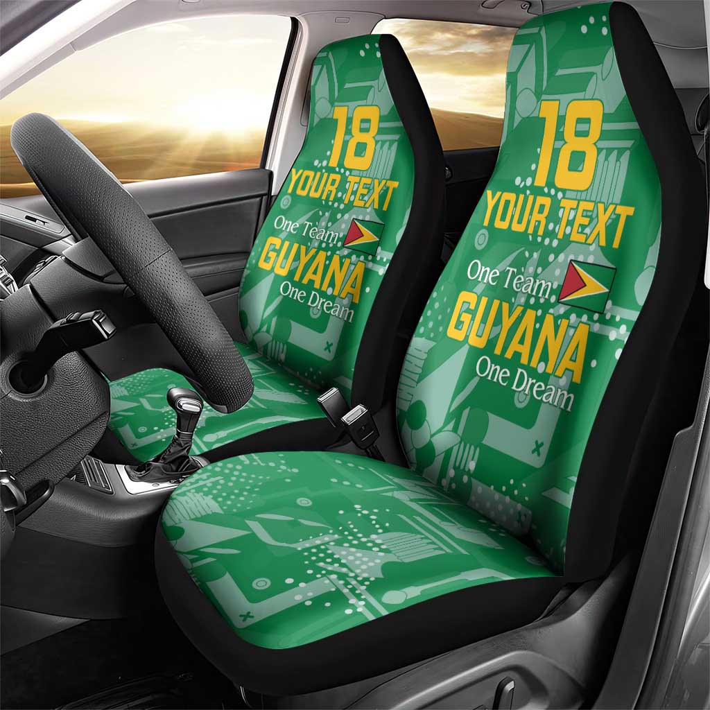 One Team One Game Guyana Football Custom Car Seat Cover Pride Of Guyana Green Version - African Pride
