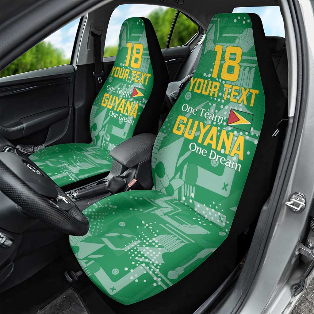 One Team One Game Guyana Football Custom Car Seat Cover Pride Of Guyana Green Version - African Pride