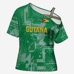 One Team One Game Guyana Football Custom Cross Shoulder Shirt Pride Of Guyana Green Version
