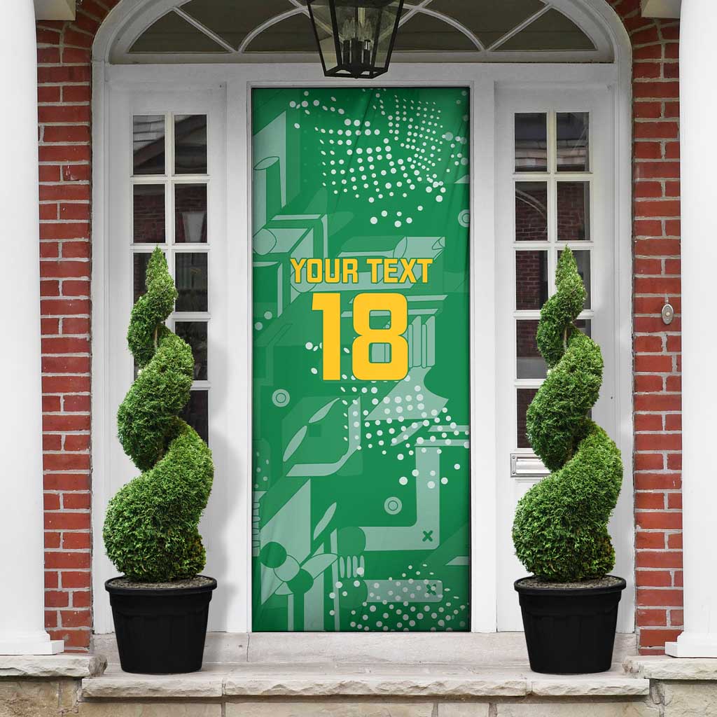 One Team One Game Guyana Football Custom Door Cover Pride Of Guyana Green Version