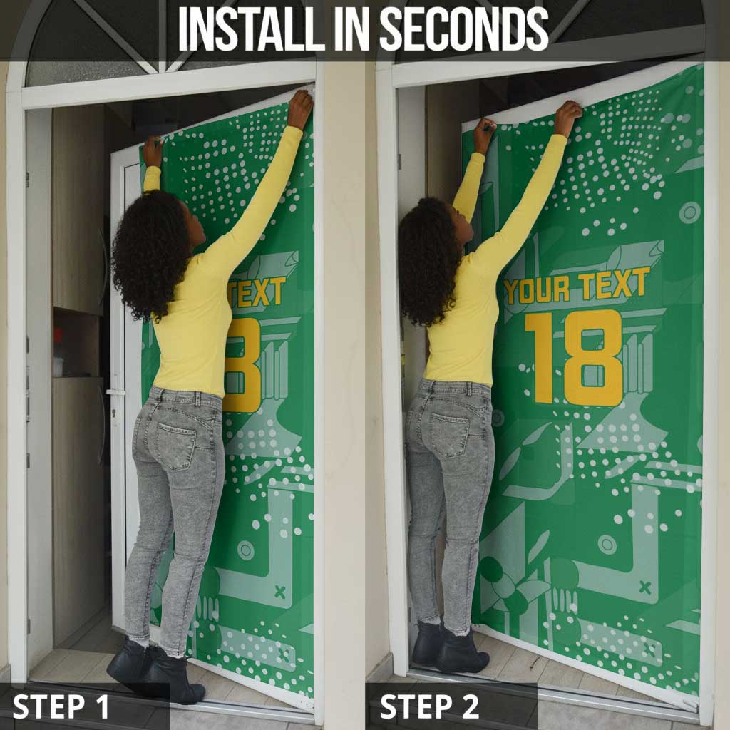 One Team One Game Guyana Football Custom Door Cover Pride Of Guyana Green Version
