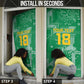 One Team One Game Guyana Football Custom Door Cover Pride Of Guyana Green Version
