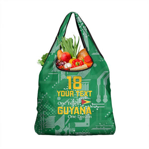 One Team One Game Guyana Football Custom Grocery Bag Pride Of Guyana Green Version - African Pride